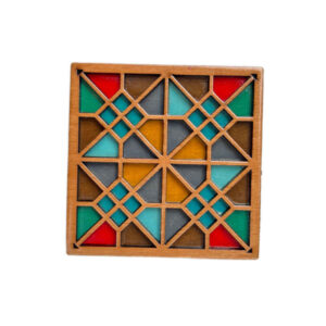 Geometrischer Holzuntersetzer mit dem Design Sarv (x2)