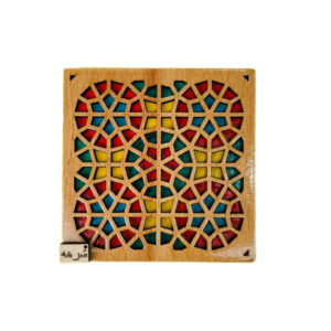 Geometrischer Holzuntersetzer mit dem Design Sorhe (x2)