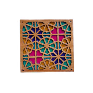 Geometrischer Holzuntersetzer mit dem Design Tara (x2)