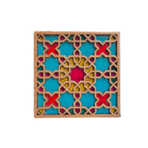 Geometrischer Holzuntersetzer mit dem Design Tina (x2)