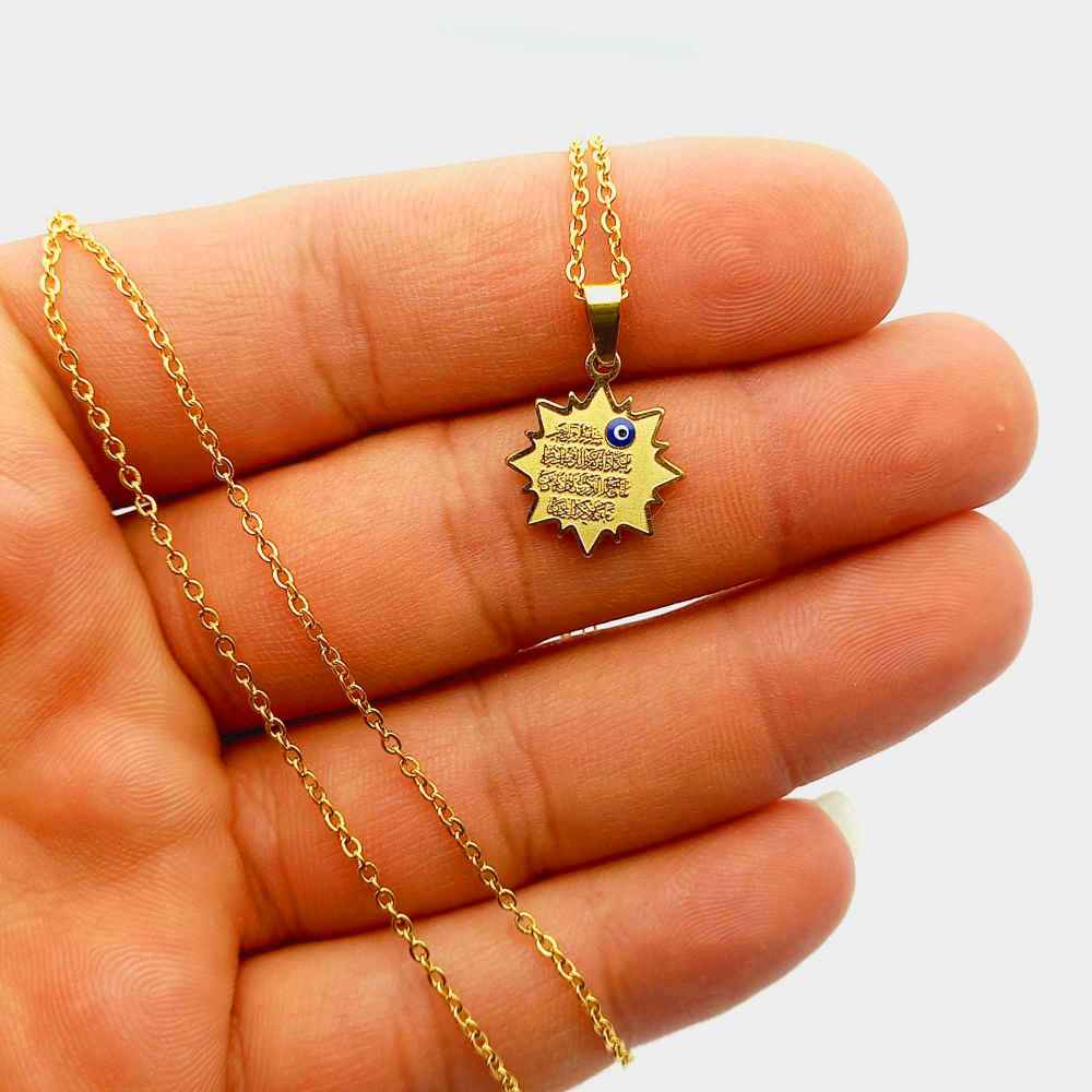 Islamische Wan Yakad Stahl-Halskette mit bösen Blick Anhänger