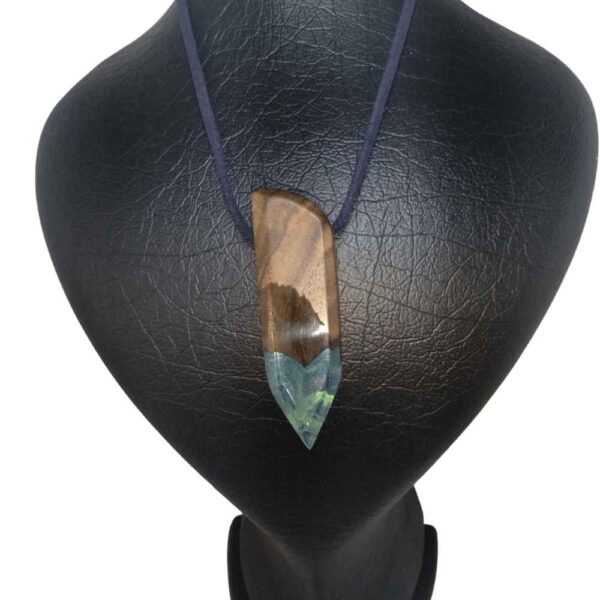 Holz- & Harz-Halskette, handgefertigt, künstlerisch, auffälliger Stil Kian