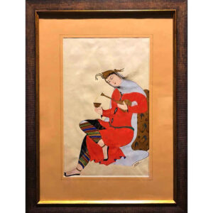 Original persische Safavid-Kunstmalerei: Aquarell und Gouache auf Karton – Tazhib