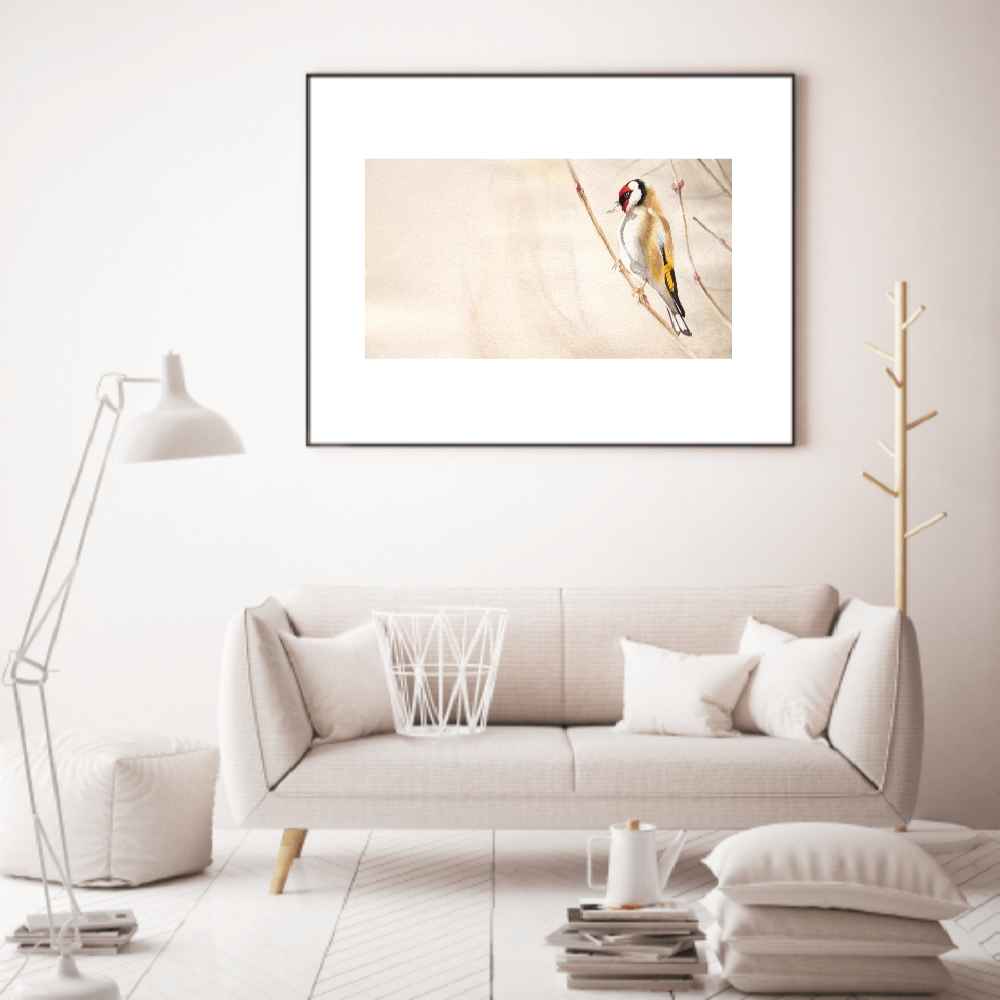 Original realistische Kunstmalerei – Öl auf Karton, Vogel