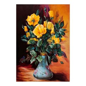 Original realistische Kunstmalerei – Öl auf Leinwand, Blumen von Ahmad Motaghedi