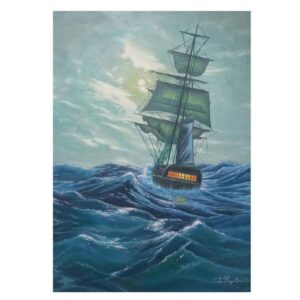 Original realistische Kunstmalerei – Öl auf Leinwand, Meer