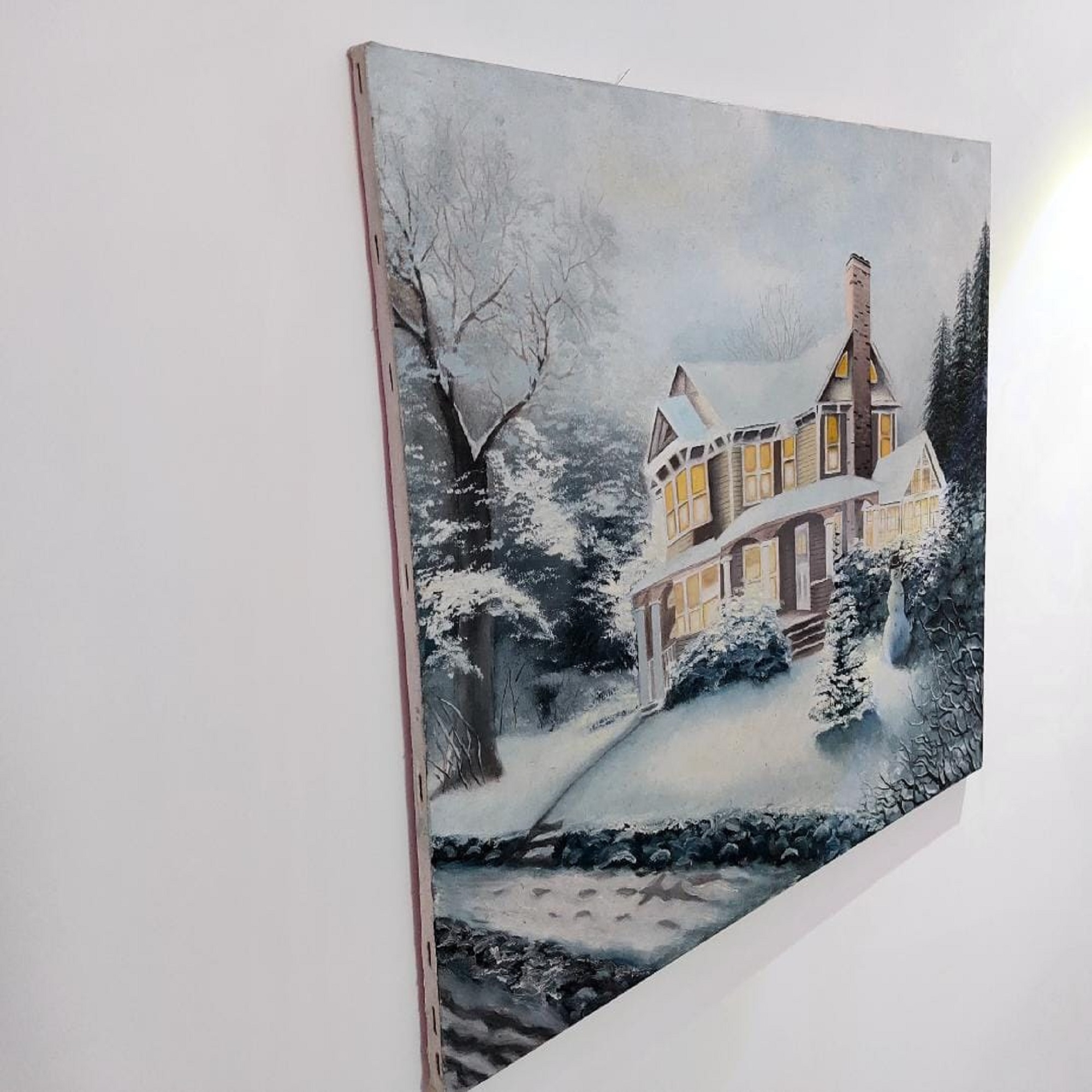Original realistische Kunstmalerei – Öl auf Leinwand, Winter von Ebrahim Shirian