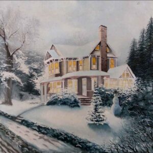 Original realistische Kunstmalerei – Öl auf Leinwand, Winter von Ebrahim Shirian