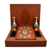 Schatzhaftes persisches Minakari Vasen- und Shahnameh Ferdowsi-Geschenkset