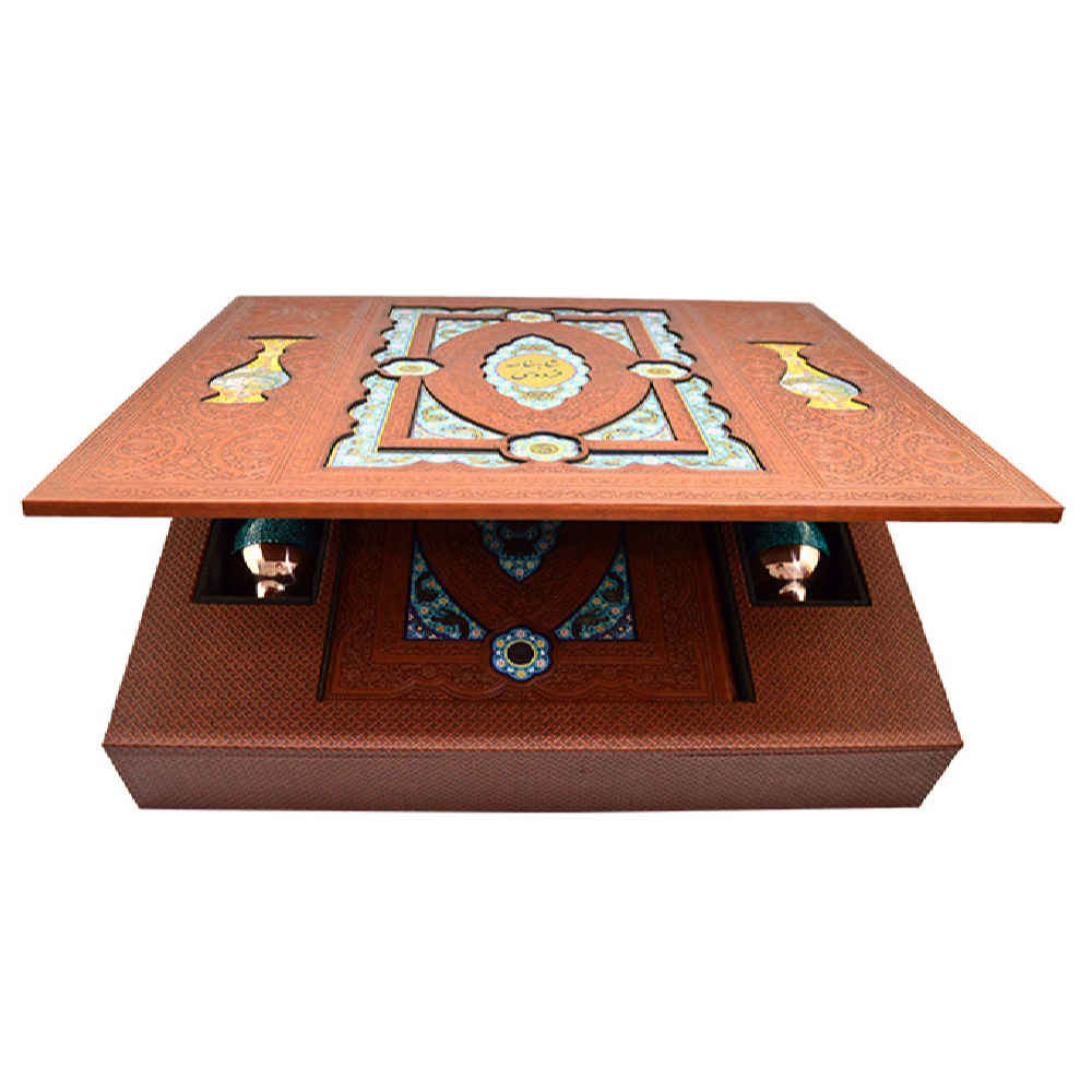 Schatzhaftes persisches Minakari Vasen- und Schahnameh Ferdowsi-Geschenkset