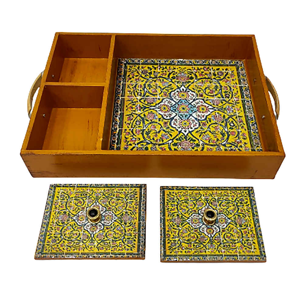 Persisches Holztablett – Darya | Ideal zum Servieren von Tee oder leichten Mahlzeiten