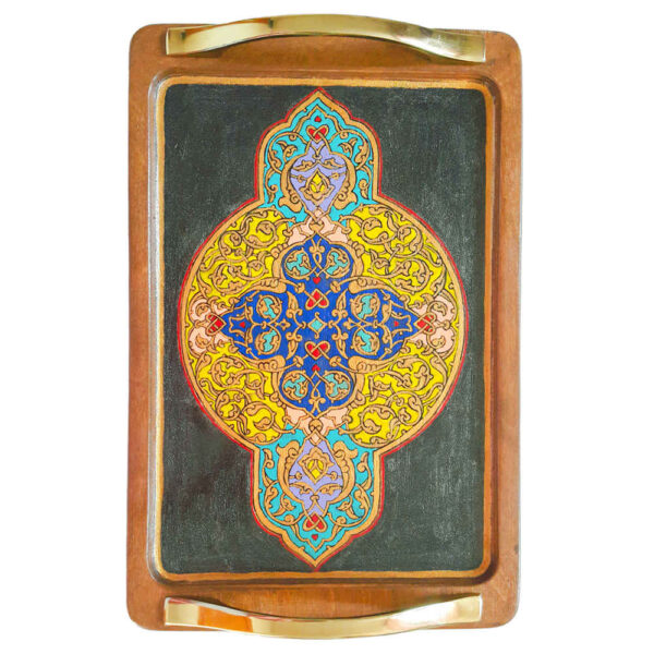 Eslimi Holzserviertablett – Zeitloses persisches Muster für Tee & Mehr