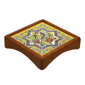 Gol O Morgh Holztablett mit persischer Kunst – Ideal zum Servieren von Getränken & Häppchen
