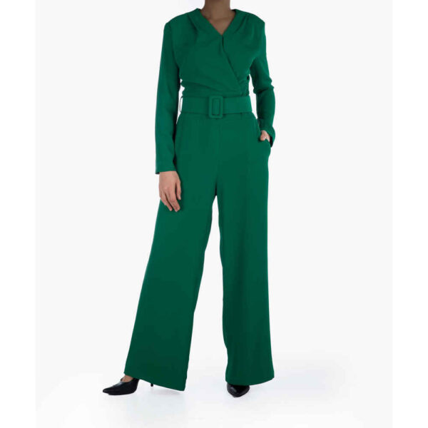 Grüner Jumpsuit mit seitlichem Gürtel für Frauen Gelareh