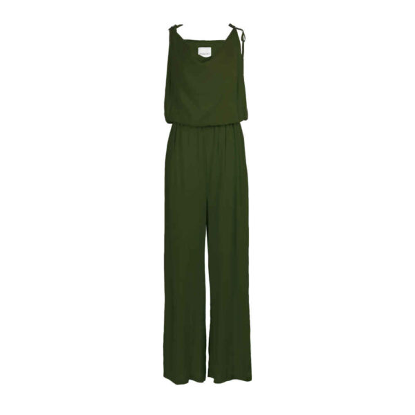 Fashion Jumpsuit in Grün mit weitem Bein für Frauen Dina