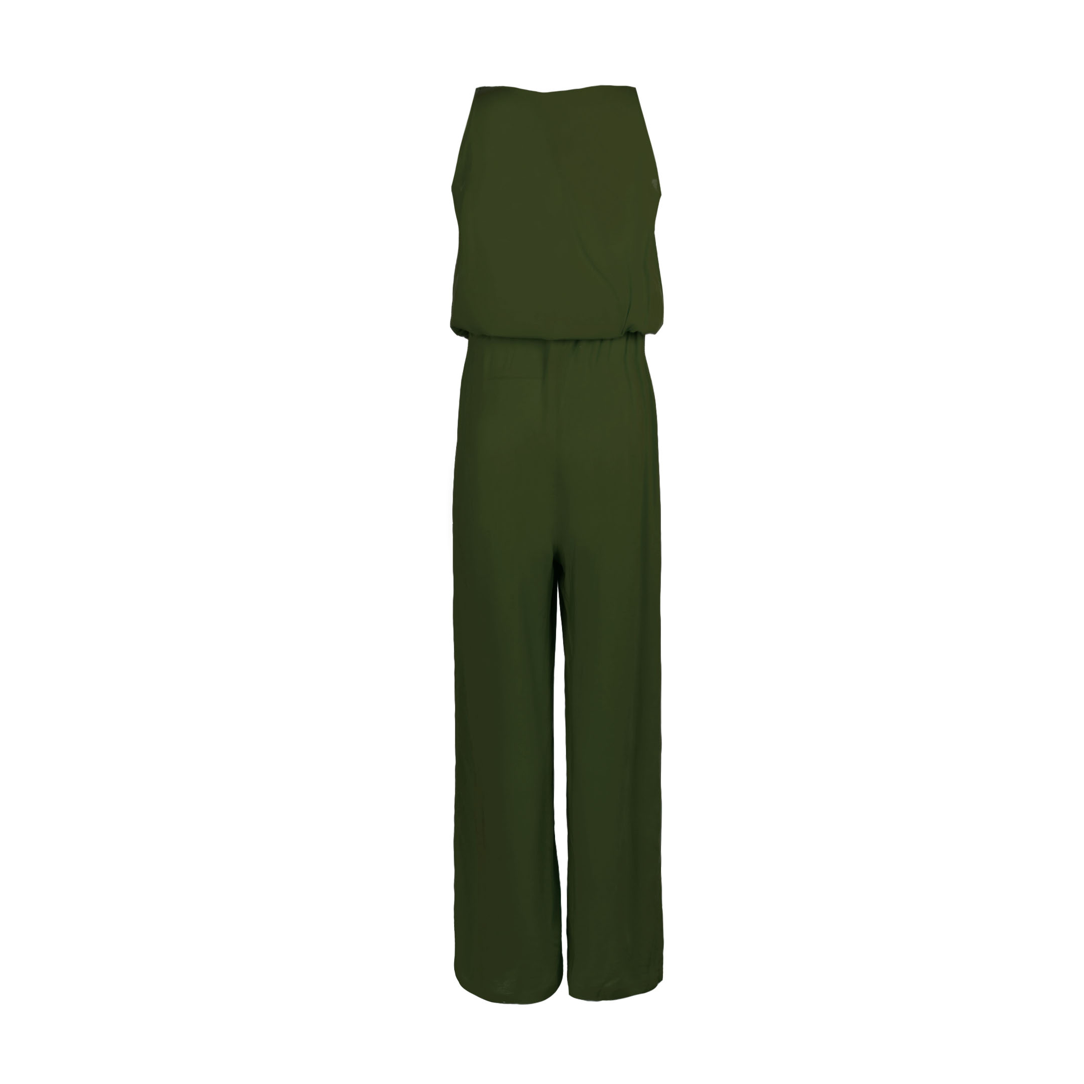 Fashion Jumpsuit in Grün mit weitem Bein für Frauen Dina