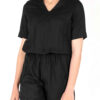 Lässiger Overall-Romper für Frauen mit kurzen Beinen Marineblau