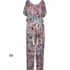 Floral Jumpsuit mit seitlichem Gürtel für Frauen Paradise