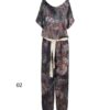 Floral Jumpsuit mit seitlichem Gürtel für Frauen Paradise