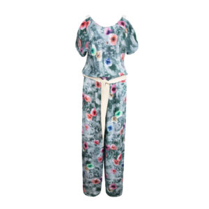 Floral Jumpsuit mit seitlichem Gürtel für Frauen Paradise