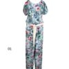 Floral Jumpsuit mit seitlichem Gürtel für Frauen Paradise