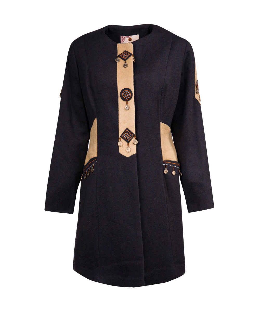 Zweireihiger Wollmantel für Damen – 54634