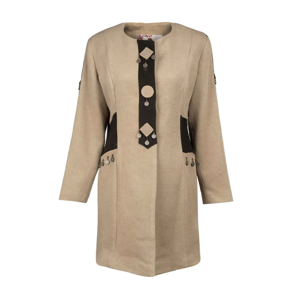 Zweireihiger Wollmantel für Damen – 54634