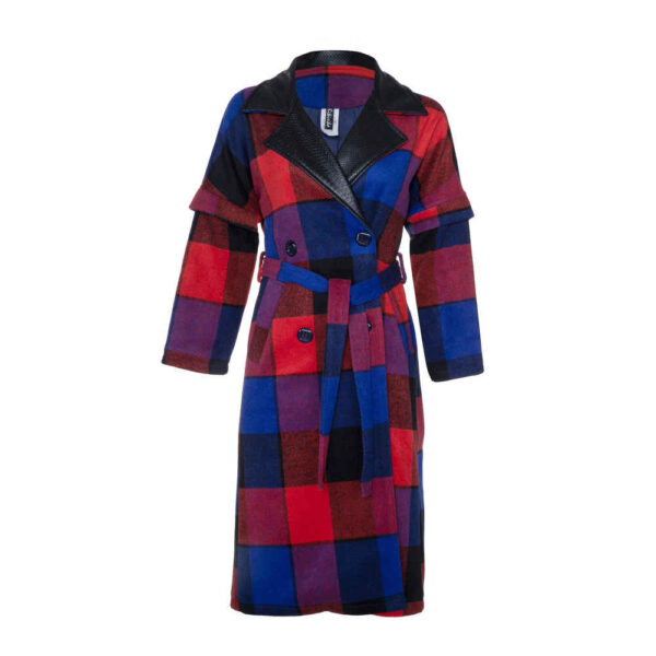 Zweireihiger Baumwollmantel für Damen mit Gürtel – Modern & Chic