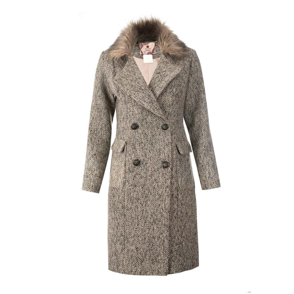 Winter-Zweireihiger Baumwollmantel für Damen – Gemütlich & Klassisch