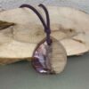 Holz- & Harz-Halskette, handgefertigt, künstlerisch, auffälliger Stil Violett
