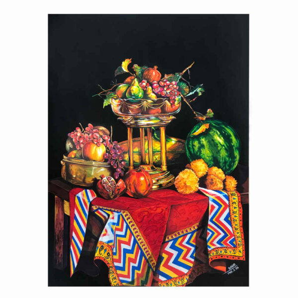 Original realistische Zeichnung - Buntstift auf Karton, Ziafat