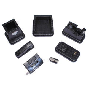 Schwarzes Leder-Schreibtisch-Organizer-Set – 7 Teile