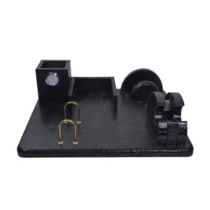 Leder-Schreibtisch-Organizer-Set – Schwarz