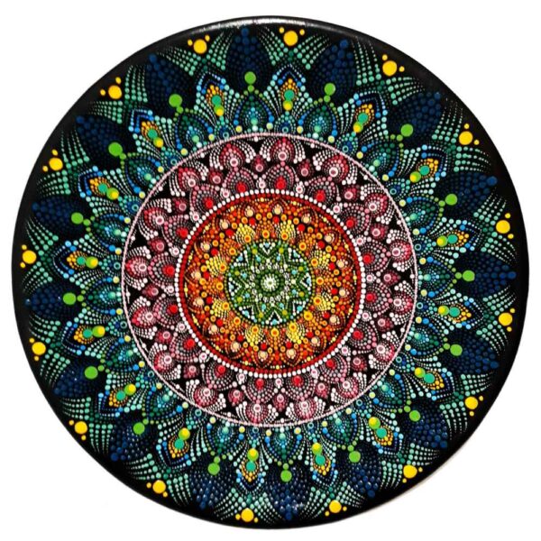 Dekorativer Keramikteller handgemalt Dot Art Baran