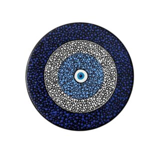 Dekorativer Keramikteller handgemalt Dot Art Cheshm Nazar