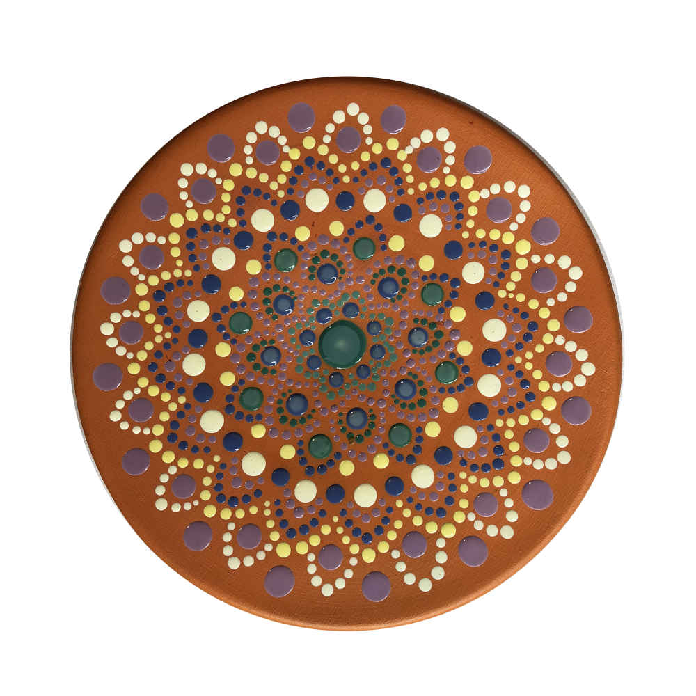 Dekorativer Keramikteller handgemalt Dot Art Donya