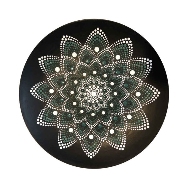 Dekorativer Keramikteller handgemalt Dot Art Dschungel