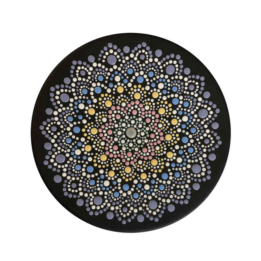 Dekorativer Keramikteller handgemalt Dot Art Raha
