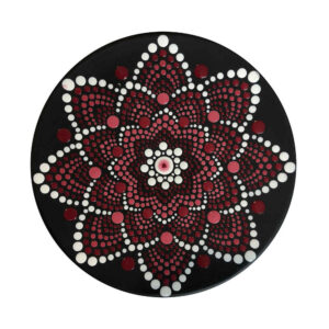 Dekorativer Keramikteller handgemalt Dot Art Sorkh