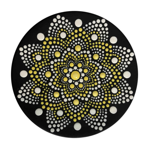 Dekorativer Keramikteller handgemalt Dot Art Stern