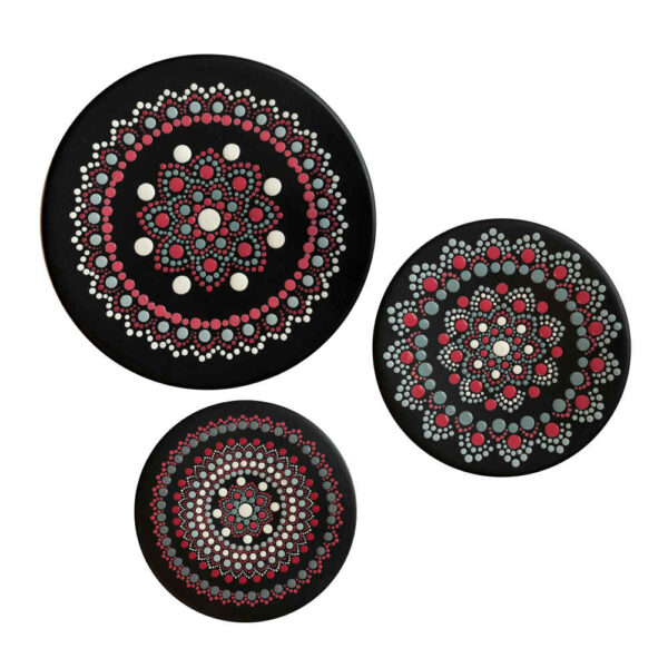 Dekorativer Keramikteller handgemalt Dot Art Maryam