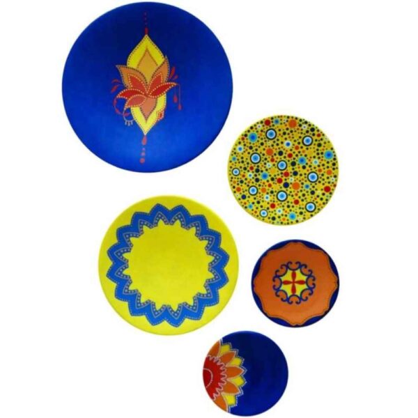 Dekorativer Keramikteller handgemalt Dot Art Zina