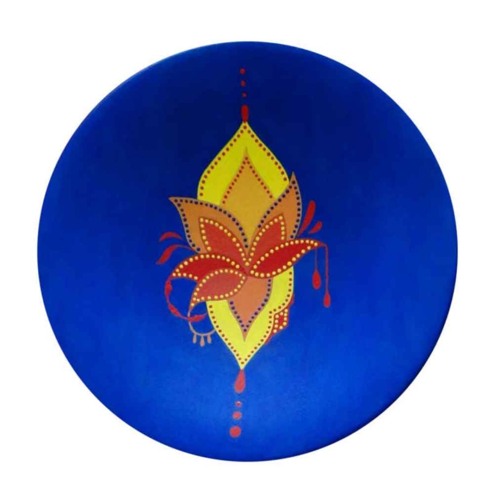 Dekorativer Keramikteller handgemalt Dot Art Zina