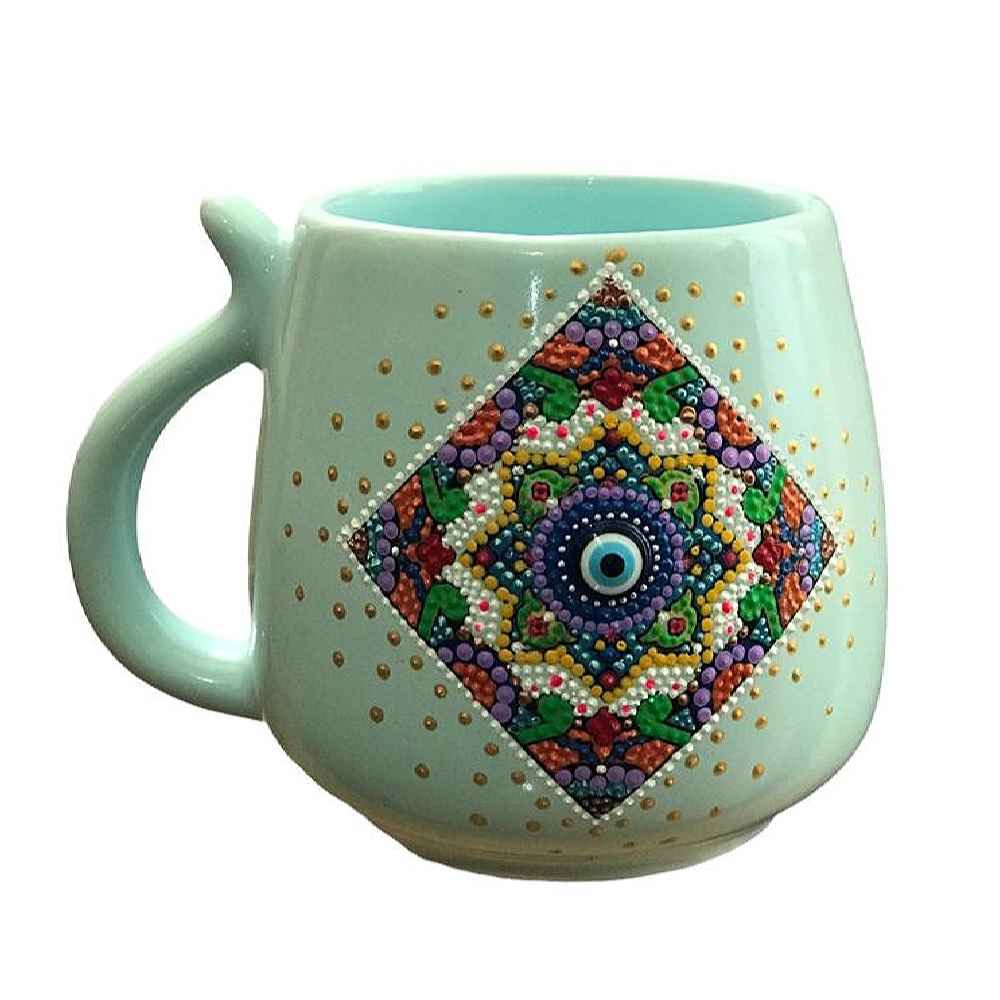 Künstlerische handgefertigte Keramiktasse - Punktmuster, Panah Modell