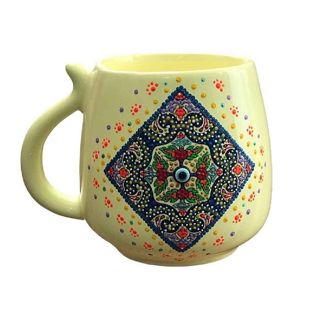 Künstlerische handgefertigte Keramiktasse - Punktmuster, Taraneh Modell