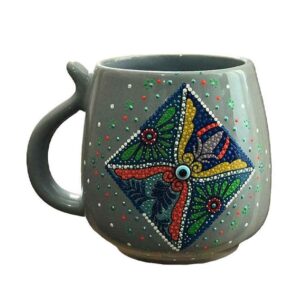Künstlerische handgefertigte Keramiktasse – Punktmuster, Tiara Modell