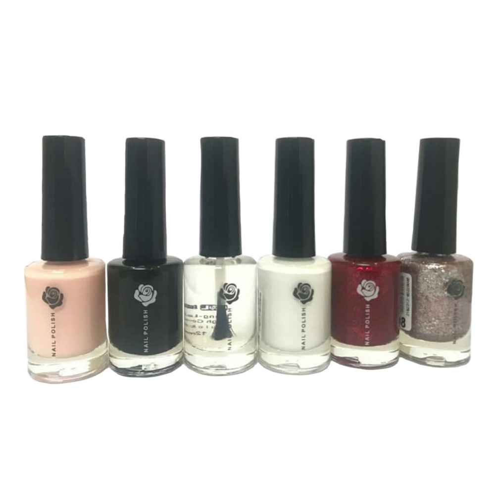 Halal-Nagellack Glänzende & Glitzer-Oberfläche und Atmungsaktive Schicke Farben (6x)