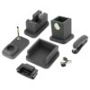 Graues Leder-Schreibtisch-Set - 8-teiliges Set