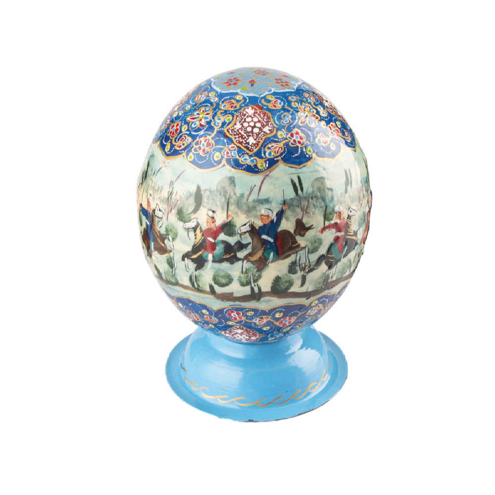 Persische dekorative handgemalte Straußenei-Schale – Shekar