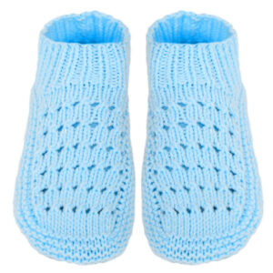 Häkelslippers für Damen aus Acrylfaser, gestrickt in Himmelblau